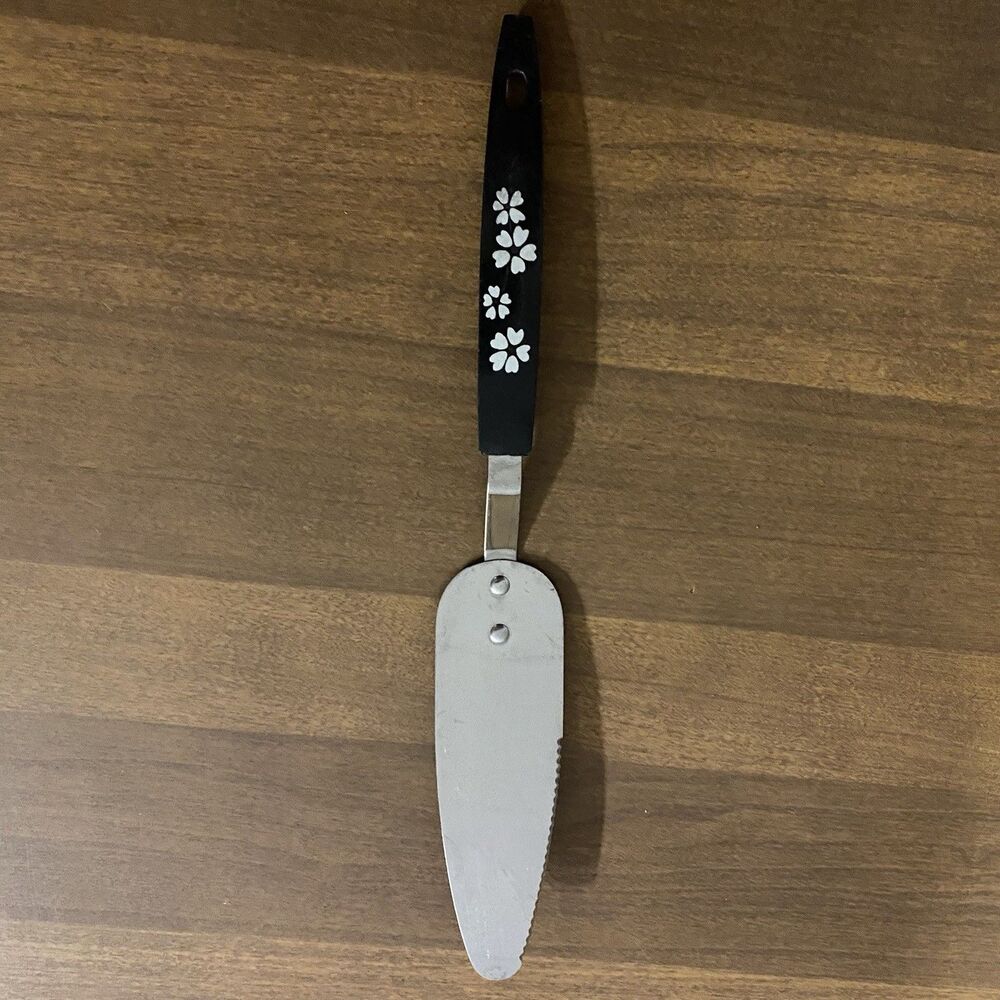 Vtg EKCO Stainless Steel Mod Daisy Pie Knife Server Serrated Kitchen Utensil USA